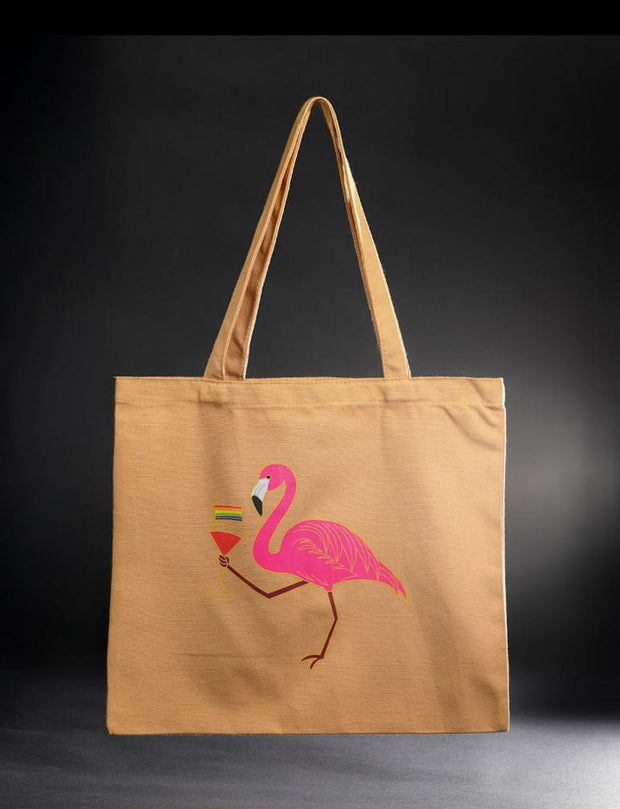 A Tote with Flamingo Flair